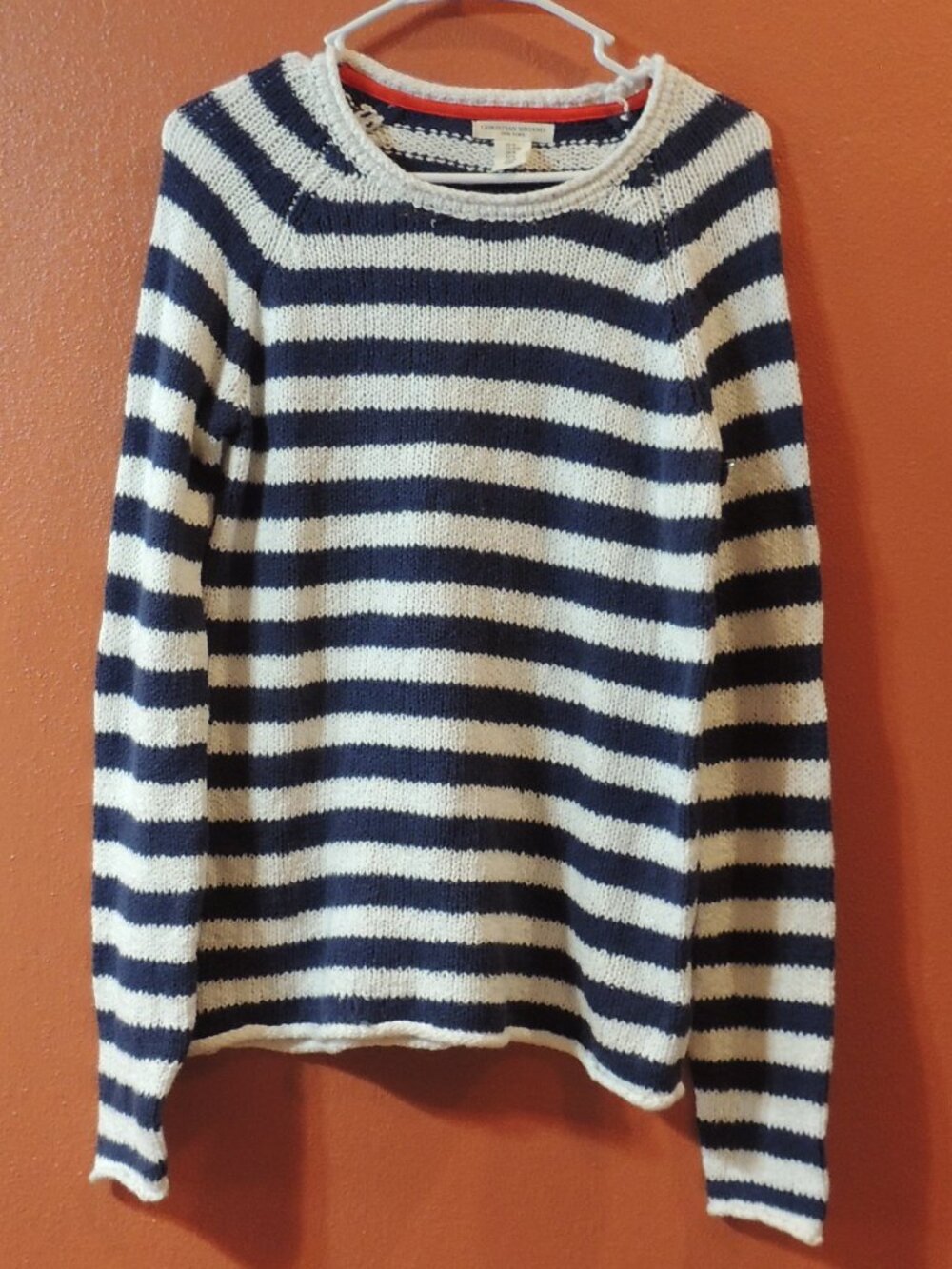Christian Siriano Knit Sweater NEW Woman Medium Stripes Cute Fun Heart Sweater